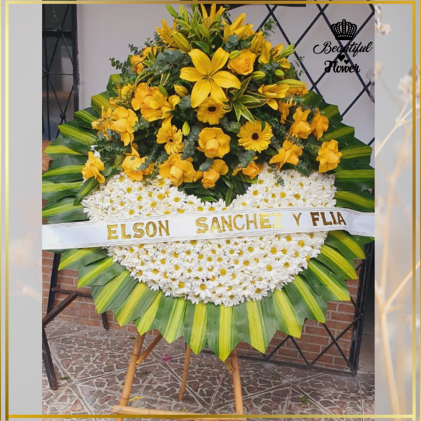 corona funebre amarilla
